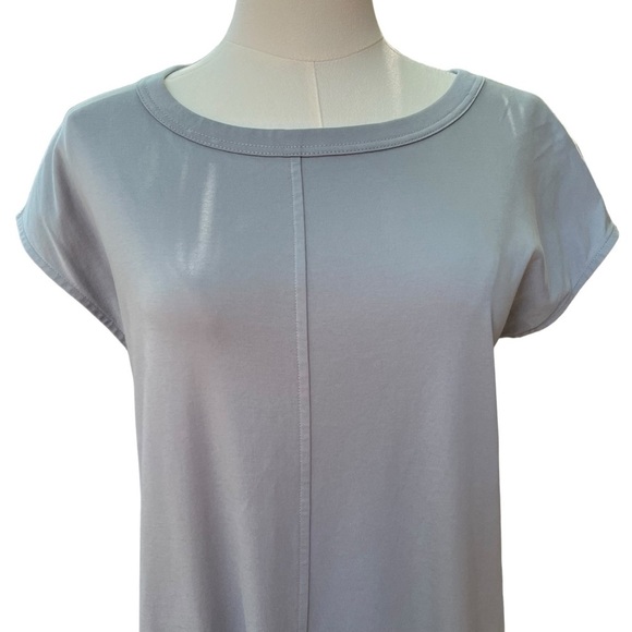 Everlane NWOT Gray Cotton Short Sleeve Midi T-Shirt Dress w/Side Slits Sz. small - Picture 3 of 13